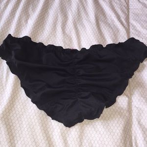 Ruched ruffle bikini bottoms